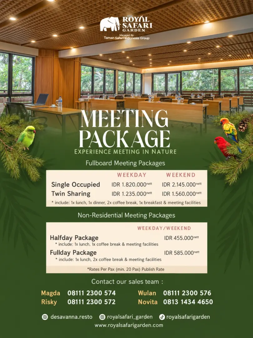 Meeting Package - Royal Safari GArden